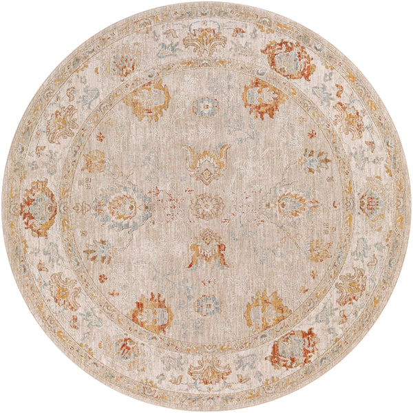 Avant Garde AVT-2310 Traditional Polyester, Polypropylene Rug AVT2310-710RD Sage, Olive, Burnt Orange, Mustard, Denim, Medium Gray, Light Gray, Beige 90% Polyester, 10% Polypropylene 7'10" Round