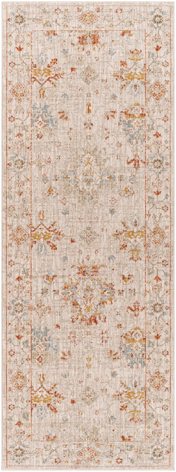 Avant Garde AVT-2311 Traditional Polyester, Polypropylene Rug AVT2311-2773 Burnt Orange, Olive, Denim, Medium Gray, Light Gray, Beige 90% Polyester, 10% Polypropylene 2'7" x 7'3"