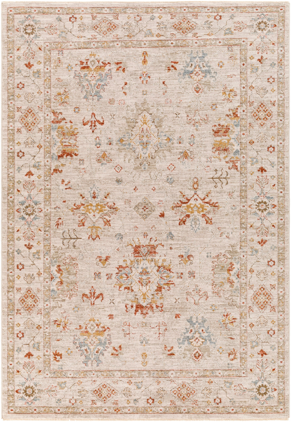 Avant Garde AVT-2311 Traditional Polyester, Polypropylene Rug AVT2311-9122 Burnt Orange, Olive, Denim, Medium Gray, Light Gray, Beige 90% Polyester, 10% Polypropylene 9' x 12'2"