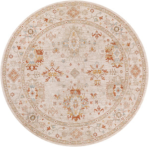 Avant Garde AVT-2311 Traditional Polyester, Polypropylene Rug AVT2311-710RD Burnt Orange, Olive, Denim, Medium Gray, Light Gray, Beige 90% Polyester, 10% Polypropylene 7'10" Round
