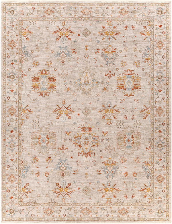 Avant Garde AVT-2311 Traditional Polyester, Polypropylene Rug AVT2311-710103 Burnt Orange, Olive, Denim, Medium Gray, Light Gray, Beige 90% Polyester, 10% Polypropylene 7'10" x 10'3"