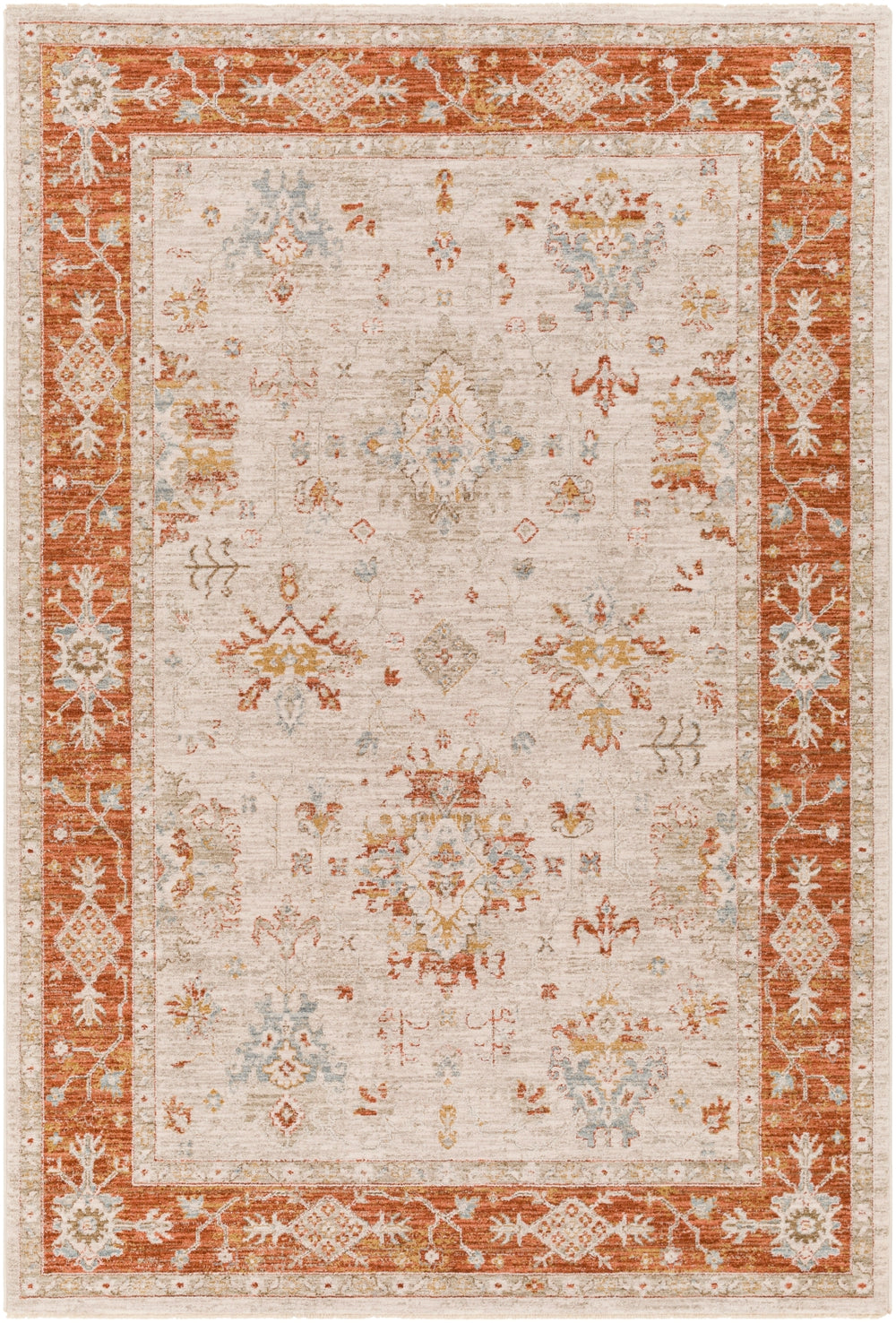 Avant Garde AVT-2312 Traditional Polyester, Polypropylene Rug AVT2312-9122 Burnt Orange, Olive, Mustard, Denim, Sage, Medium Gray, Light Gray, Beige 90% Polyester, 10% Polypropylene 9' x 12'2"