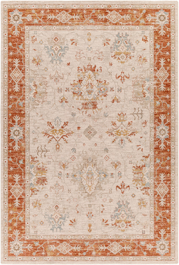 Avant Garde AVT-2312 Traditional Polyester, Polypropylene Rug AVT2312-6796 Burnt Orange, Olive, Mustard, Denim, Sage, Medium Gray, Light Gray, Beige 90% Polyester, 10% Polypropylene 6'7" x 9'6"