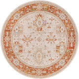 Avant Garde AVT-2312 Traditional Polyester, Polypropylene Rug AVT2312-710RD Burnt Orange, Olive, Mustard, Denim, Sage, Medium Gray, Light Gray, Beige 90% Polyester, 10% Polypropylene 7'10" Round