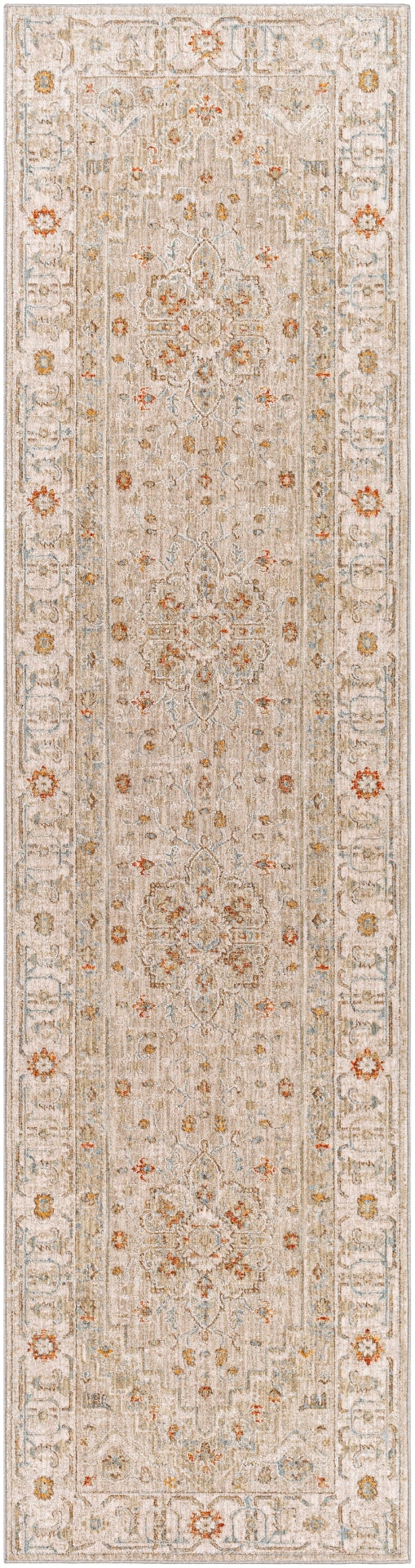 Avant Garde AVT-2314 Traditional Polyester, Polypropylene Rug AVT2314-2773 Sage, Olive, Burnt Orange, Denim, Mustard, Medium Gray, Light Gray, Beige 90% Polyester, 10% Polypropylene 2'7" x 7'3"