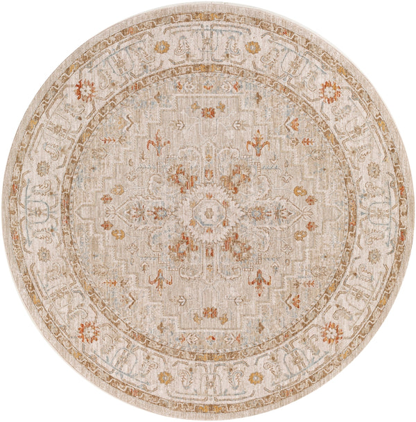 Avant Garde AVT-2314 Traditional Polyester, Polypropylene Rug AVT2314-710RD Sage, Olive, Burnt Orange, Denim, Mustard, Medium Gray, Light Gray, Beige 90% Polyester, 10% Polypropylene 7'10" Round