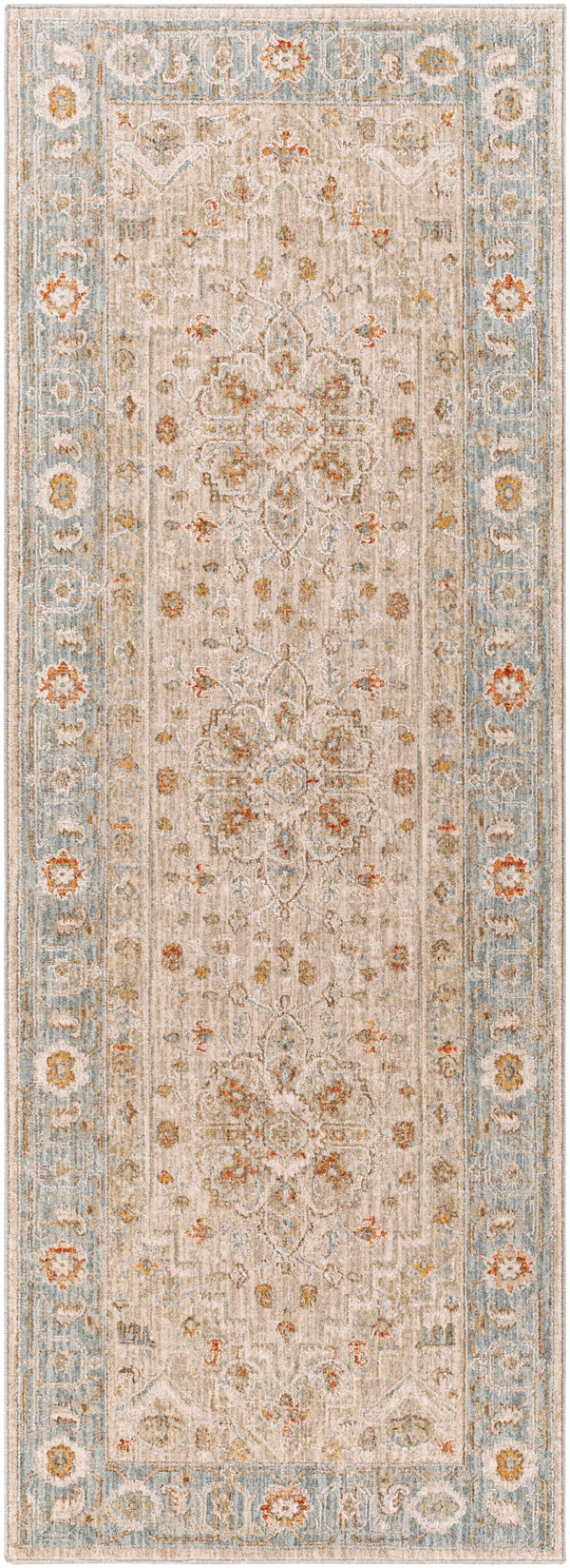 Avant Garde AVT-2316 Traditional Polyester, Polypropylene Rug AVT2316-2773 Sage, Olive, Burnt Orange, Denim, Mustard, Medium Gray, Light Gray, Beige 90% Polyester, 10% Polypropylene 2'7" x 7'3"