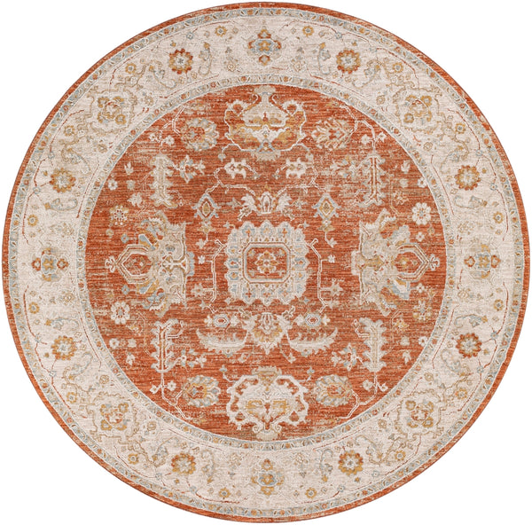 Avant Garde AVT-2317 Traditional Polyester, Polypropylene Rug AVT2317-710RD Burnt Orange, Mustard, Olive, Denim, Sage, Medium Gray, Light Gray, Beige 90% Polyester, 10% Polypropylene 7'10" Round