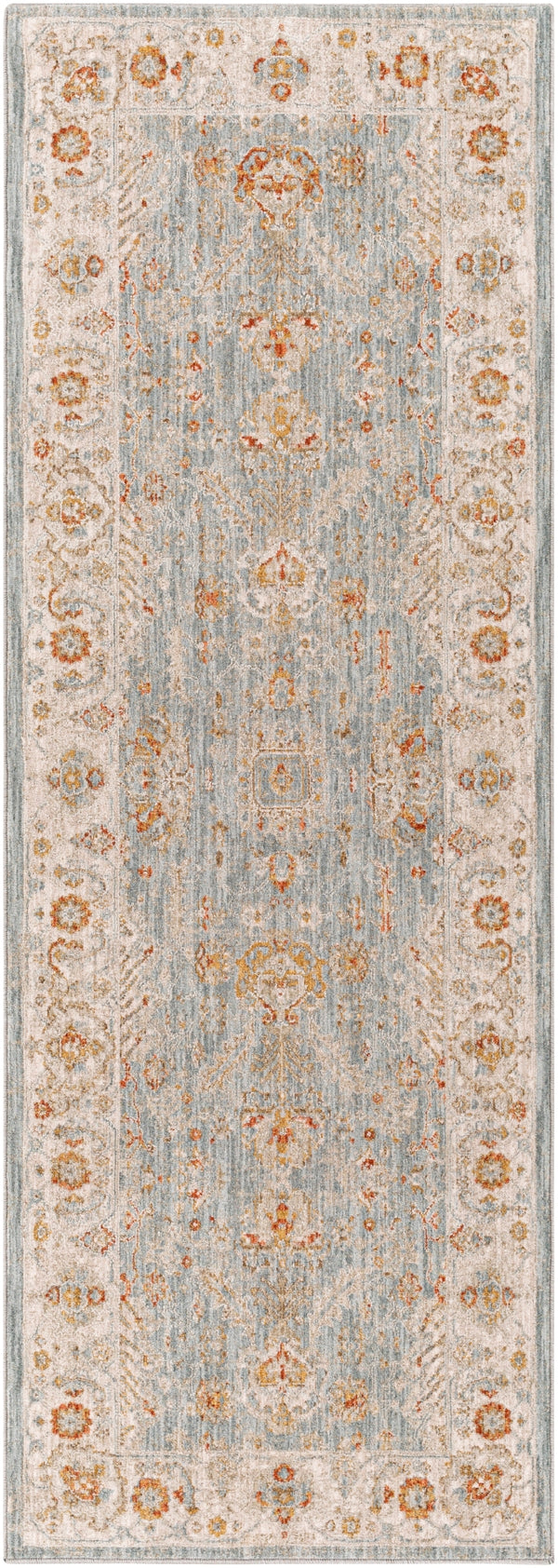 Avant Garde AVT-2318 Traditional Polyester, Polypropylene Rug AVT2318-2773 Denim, Sage, Burnt Orange, Olive, Mustard, Medium Gray, Light Gray, Beige 90% Polyester, 10% Polypropylene 2'7" x 7'3"