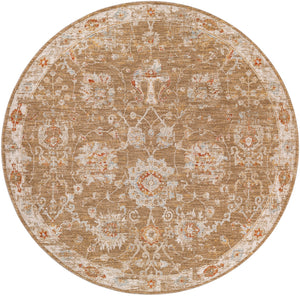Avant Garde AVT-2320 Traditional Polyester, Polypropylene Rug AVT2320-710RD Burnt Orange, Denim, Olive, Mustard, Medium Gray, Light Gray, Beige 90% Polyester, 10% Polypropylene 7'10" Round