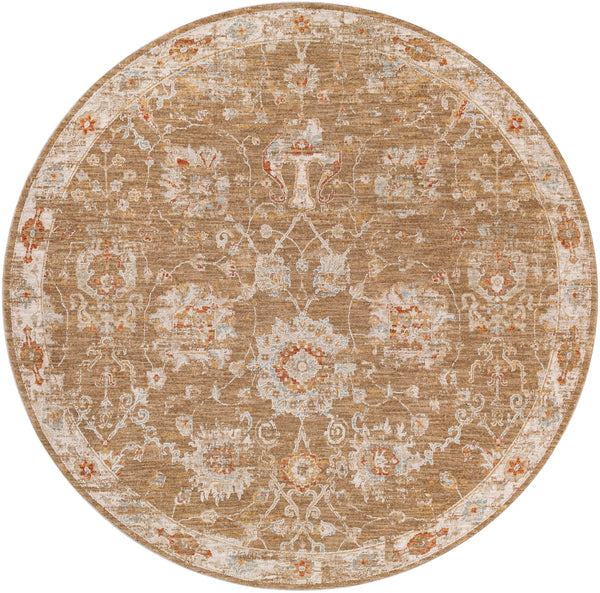 Avant Garde AVT-2320 Traditional Polyester, Polypropylene Rug AVT2320-710RD Burnt Orange, Denim, Olive, Mustard, Medium Gray, Light Gray, Beige 90% Polyester, 10% Polypropylene 7'10" Round