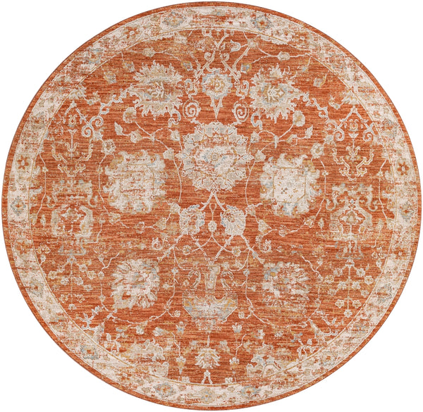 Avant Garde AVT-2321 Traditional Polyester, Polypropylene Rug AVT2321-710RD Burnt Orange, Olive, Denim, Medium Gray, Beige, Cream 90% Polyester, 10% Polypropylene 7'10" Round