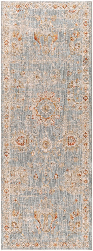 Avant Garde AVT-2322 Traditional Polyester, Polypropylene Rug AVT2322-2773 Denim, Pale Blue, Burnt Orange, Mustard, Olive, Light Gray, Beige 90% Polyester, 10% Polypropylene 2'7" x 7'3"