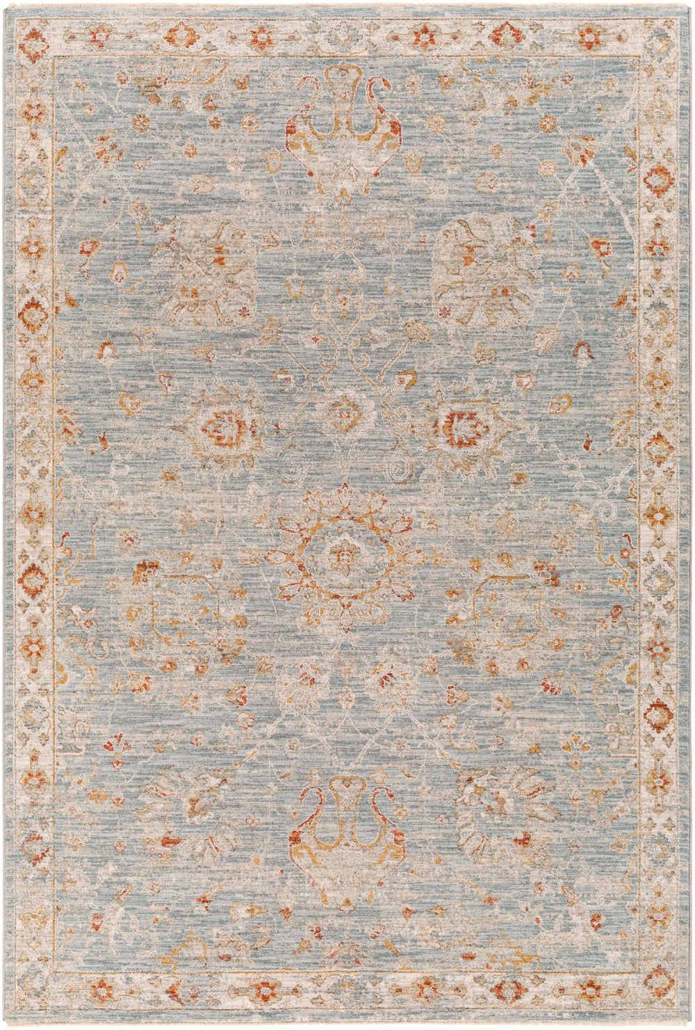 Avant Garde AVT-2322 Traditional Polyester, Polypropylene Rug AVT2322-9122 Denim, Pale Blue, Burnt Orange, Mustard, Olive, Light Gray, Beige 90% Polyester, 10% Polypropylene 9' x 12'2"