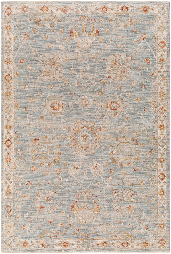 Avant Garde AVT-2322 Traditional Polyester, Polypropylene Rug AVT2322-9122 Denim, Pale Blue, Burnt Orange, Mustard, Olive, Light Gray, Beige 90% Polyester, 10% Polypropylene 9' x 12'2"