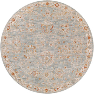 Avant Garde AVT-2322 Traditional Polyester, Polypropylene Rug AVT2322-710RD Denim, Pale Blue, Burnt Orange, Mustard, Olive, Light Gray, Beige 90% Polyester, 10% Polypropylene 7'10" Round