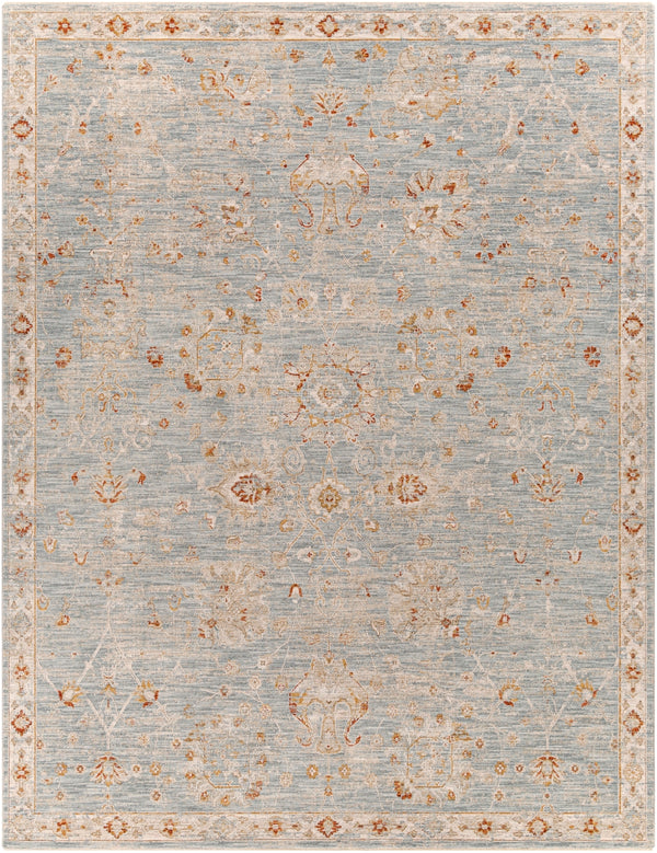 Avant Garde AVT-2322 Traditional Polyester, Polypropylene Rug AVT2322-710103 Denim, Pale Blue, Burnt Orange, Mustard, Olive, Light Gray, Beige 90% Polyester, 10% Polypropylene 7'10" x 10'3"