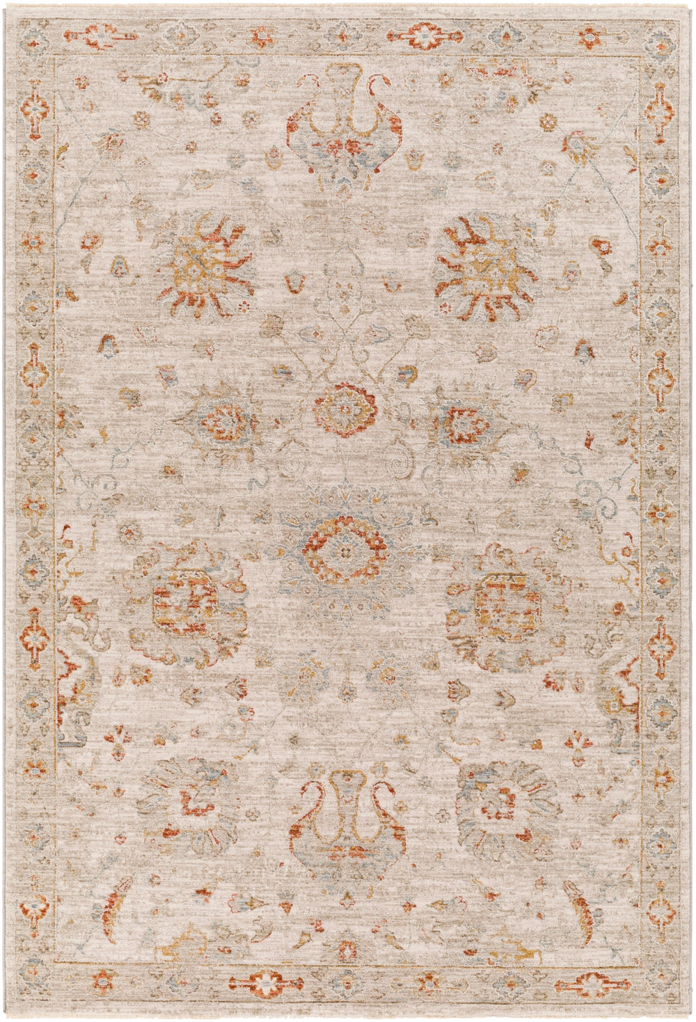 Avant Garde AVT-2323 Traditional Polyester, Polypropylene Rug AVT2323-9122 Burnt Orange, Mustard, Olive, Sage, Denim, Medium Gray, Light Gray, Beige 90% Polyester, 10% Polypropylene 9' x 12'2"
