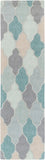 Pollack AWAH-2036 Cottage Wool Rug AWAH2036-238 Medium Gray, Charcoal, Sage, Teal, Seafoam, Taupe 100% Wool 2'3" x 8'