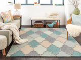 Pollack AWAH-2036 Cottage Wool Rug AWAH2036-8RD Medium Gray, Charcoal, Sage, Teal, Seafoam, Taupe 100% Wool 8' Round