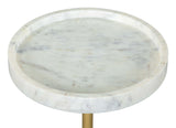 Zuo Modern Johan Marble, Iron Modern Commercial Grade Side Table White, Gold, Gray Marble, Iron