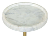 English Elm EE2929 Marble, Iron Modern Commercial Grade Side Table White, Gold, Gray Marble, Iron