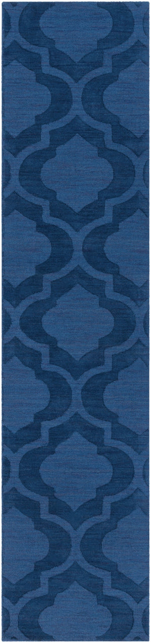 Central Park AWHP-4008 Modern Wool Rug AWHP4008-2314 Dark Blue 100% Wool 2'3" x 14'