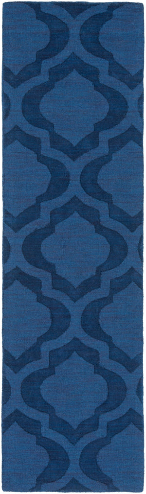 Central Park AWHP-4008 Modern Wool Rug AWHP4008-238 Dark Blue 100% Wool 2'3" x 8'