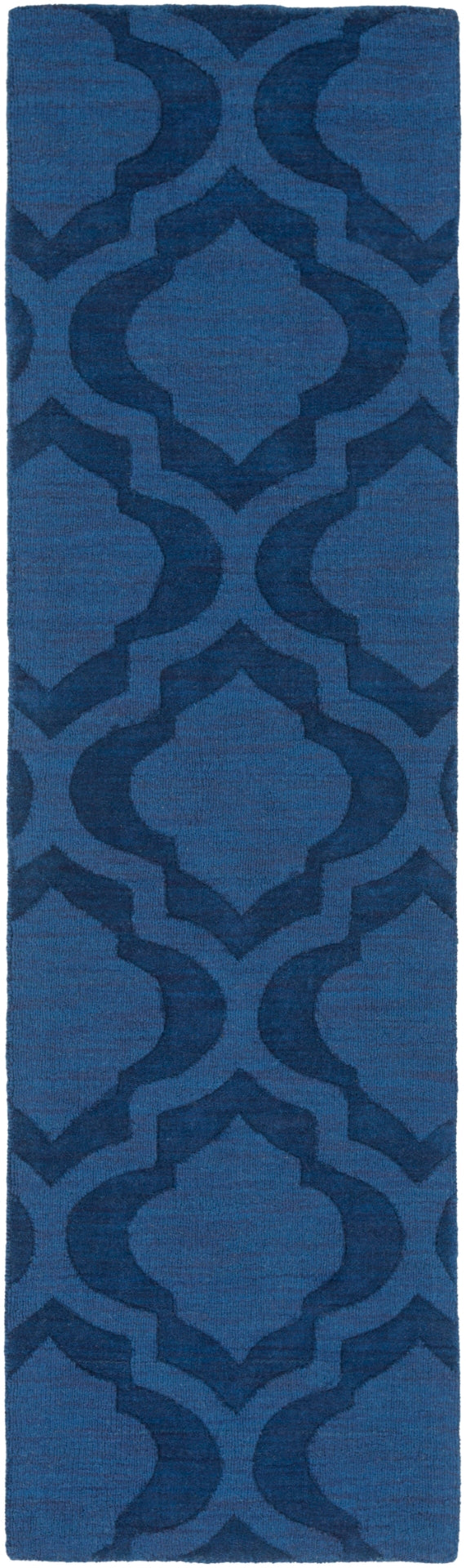 Central Park AWHP-4008 Modern Wool Rug AWHP4008-238 Dark Blue 100% Wool 2'3" x 8'