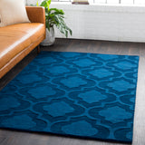 Central Park AWHP-4008 Modern Wool Rug AWHP4008-99RD Dark Blue 100% Wool 9'9" Round