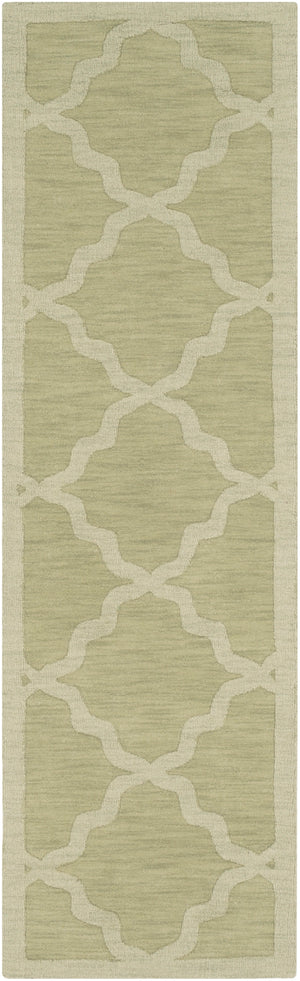 Central Park AWHP-4016 Modern Wool Rug AWHP4016-238 Grass Green 100% Wool 2'3" x 8'