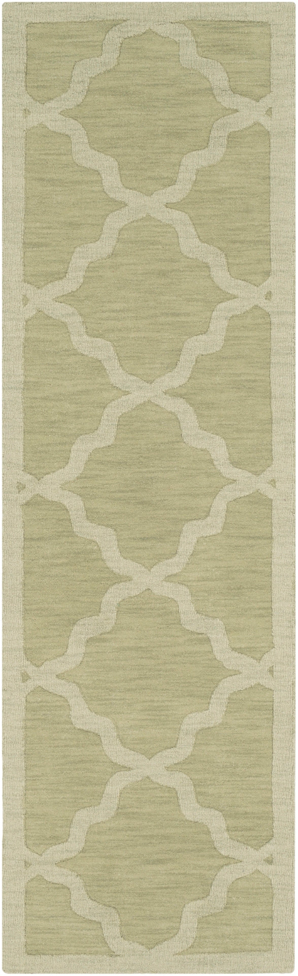 Central Park AWHP-4016 Modern Wool Rug AWHP4016-238 Grass Green 100% Wool 2'3" x 8'