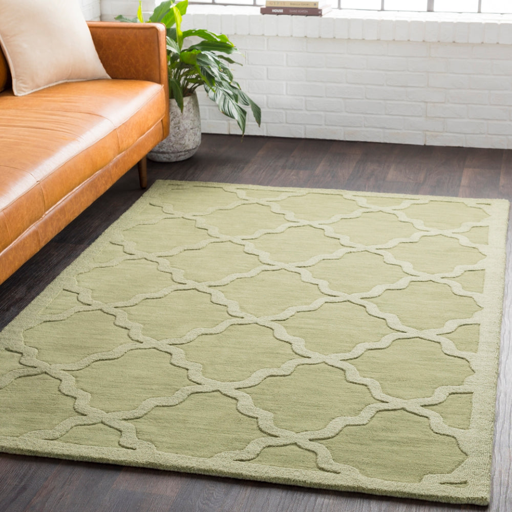 Central Park AWHP-4016 Modern Wool Rug AWHP4016-912 Grass Green 100% Wool 9' x 12'