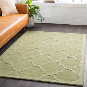 Central Park AWHP-4016 Modern Wool Rug AWHP4016-99RD Grass Green 100% Wool 9'9" Round