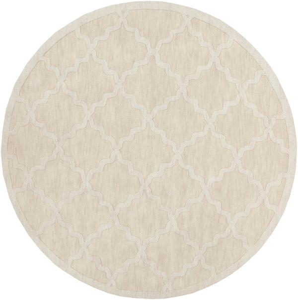 Central Park AWHP-4021 Modern Wool Rug AWHP4021-99RD Khaki 100% Wool 9'9" Round