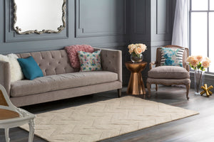 Central Park AWHP-4028 Modern Wool Rug AWHP4028-99RD Khaki 100% Wool 9'9" Round