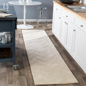 Central Park AWHP-4028 Modern Wool Rug AWHP4028-238 Khaki 100% Wool 2'3" x 8'