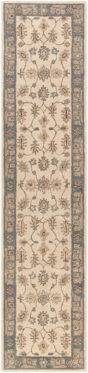 Middleton AWHR-2050 Traditional Wool Rug AWHR2050-2314 Khaki, Teal, Tan, Dark Brown, Seafoam 100% Wool 2'3" x 14'