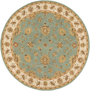 Middleton AWHR-2058 Traditional Wool Rug AWHR2058-8RD Dark Green, Grass Green, Khaki, Clay, Camel, Moss, Sage 100% Wool 8' Round
