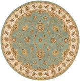 Middleton AWHR-2058 Traditional Wool Rug AWHR2058-8RD Dark Green, Grass Green, Khaki, Clay, Camel, Moss, Sage 100% Wool 8' Round