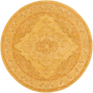 Middleton AWHR-2059 Traditional Wool Rug AWHR2059-8RD Mustard, Tan, Camel 100% Wool 8' Round