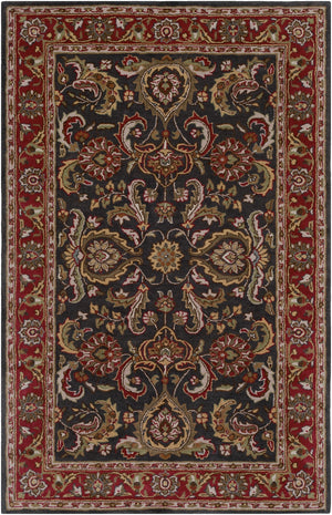 Middleton AWHY-2061 Traditional Wool Rug AWHY2061-913 Bright Red, Charcoal, Mustard, Dark Brown, Olive, Tan, Ivory, Aqua 100% Wool 9' x 13'