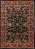 Middleton AWHY-2061 Traditional Wool Rug AWHY2061-811 Bright Red, Charcoal, Mustard, Dark Brown, Olive, Tan, Ivory, Aqua 100% Wool 8' x 11'