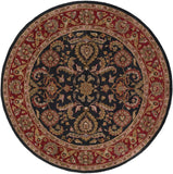Middleton AWHY-2061 Traditional Wool Rug AWHY2061-8RD Bright Red, Charcoal, Mustard, Dark Brown, Olive, Tan, Ivory, Aqua 100% Wool 8' Round