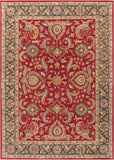 Middleton AWHY-2062 Traditional Wool Rug AWHY2062-811 Bright Red, Charcoal, Mustard, Dark Brown, Olive, Tan, Ivory, Aqua 100% Wool 8' x 11'
