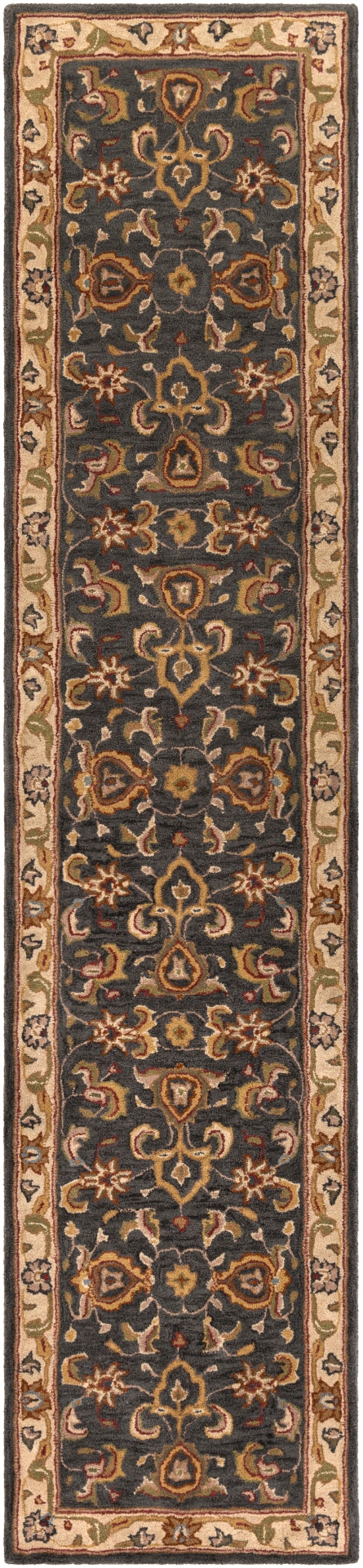 Middleton AWHY-2063 Traditional Wool Rug AWHY2063-2314 Denim, Tan, Khaki, Olive, Dark Red, Camel 100% Wool 2'3" x 14'