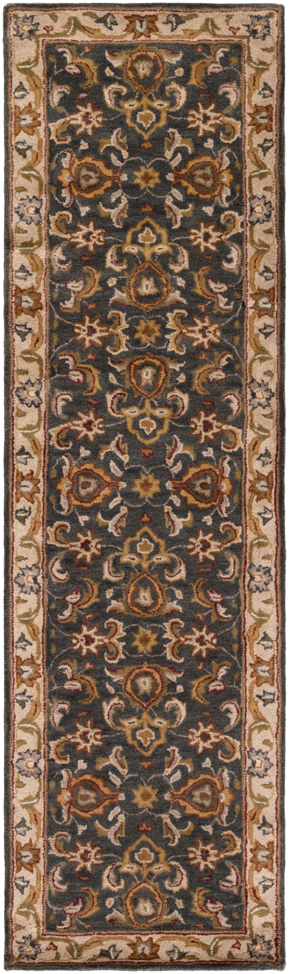 Middleton AWHY-2063 Traditional Wool Rug AWHY2063-238 Denim, Tan, Khaki, Olive, Dark Red, Camel 100% Wool 2'3" x 8'