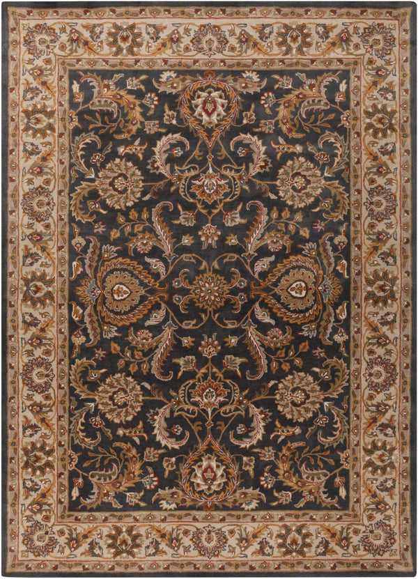 Middleton AWHY-2063 Traditional Wool Rug AWHY2063-811 Denim, Tan, Khaki, Olive, Dark Red, Camel 100% Wool 8' x 11'