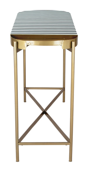 Zuo Modern Saber MDF, Iron Modern Commercial Grade Console Table Multicolor, Brass MDF, Iron