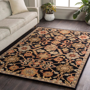 Middleton AWMD-2073 Traditional Wool Rug AWMD2073-913 Black, Rust, Olive, Camel, Tan, Sage 100% Wool 9' x 13'